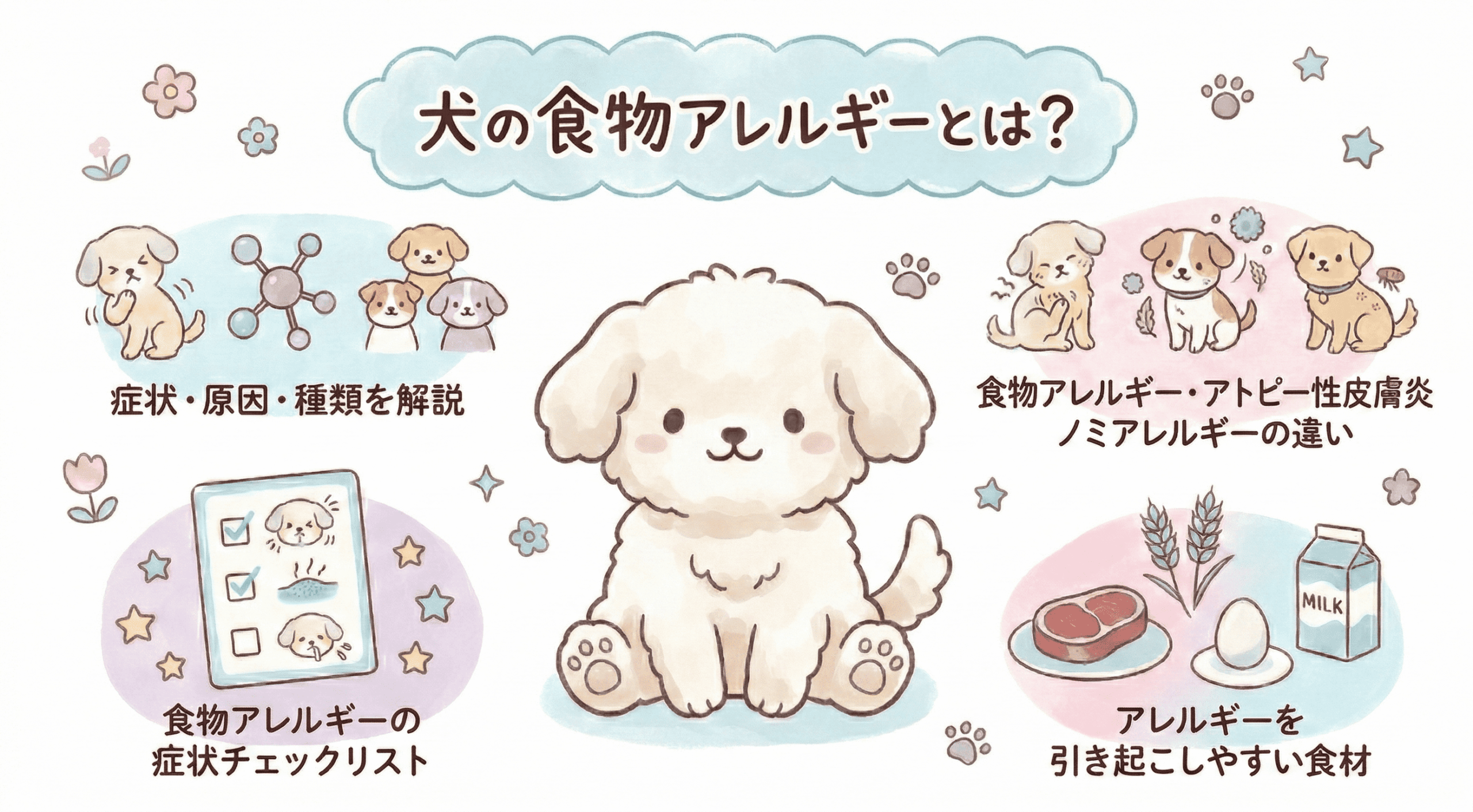 犬の食物アレルギーとは？症状・原因・種類を解説